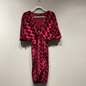 Lulus Velvet Maroon Short Sleeve Flare Dress